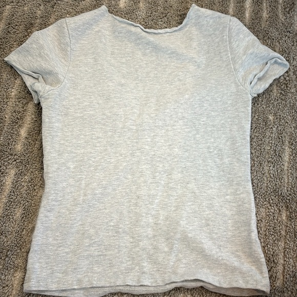 Brandy Melville John Galt Gray V-Neck Ruched Women's Top - Picture 4 of 5